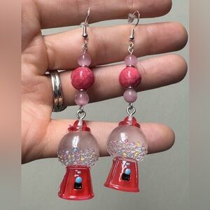 Red and Pink Gumball Earrings